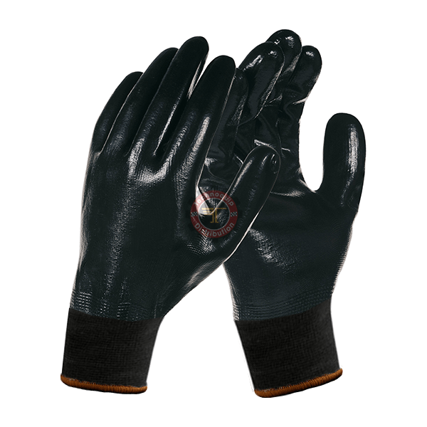 Gant polyamide noir entièrement enduit en nitrile