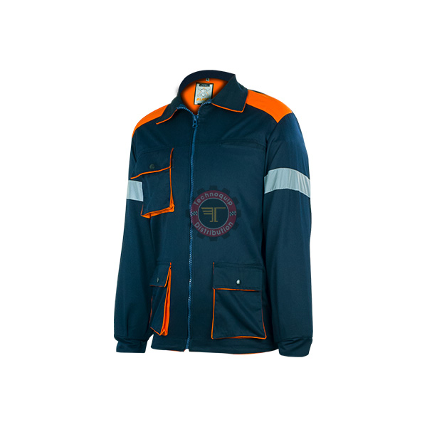 Veste de travail Bleu-orange 4 poches