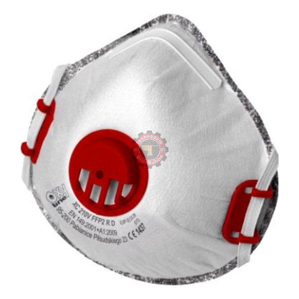Demi masque anti poussière ffp2 au charbon actif avec valve Oxyline