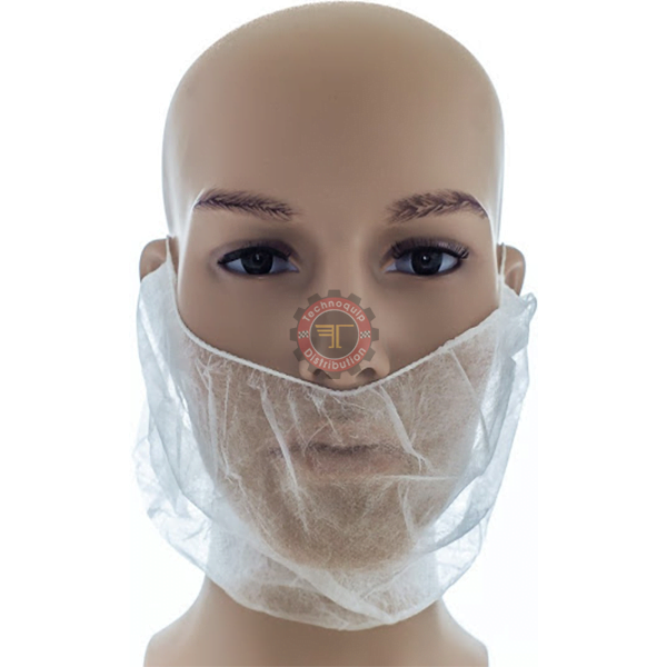 Cache barbe jetable blanche XL