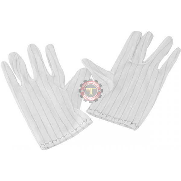 Gants polyester rayés antistatique