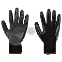Gant mousse de nitrile noir sur polyester noir