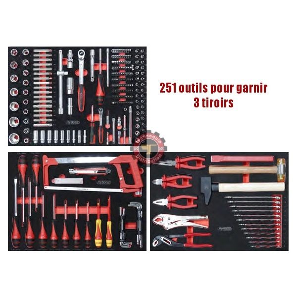 Servante 7 tiroirs 251 outils one by one equipments de garage outillage kstools tunisie technoquip Distribution