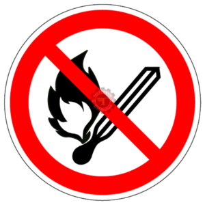 Flammes nues interdites ; Feu et source d’allumage non protégée interdits, Interdiction de fumer